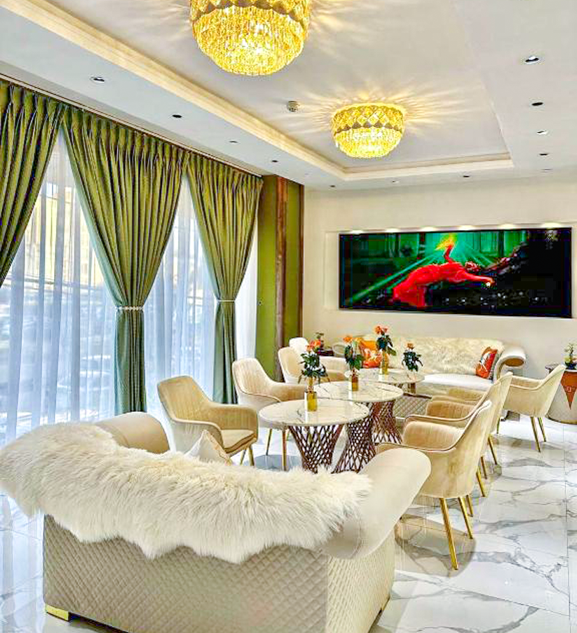 VIP lounge with seating and service
